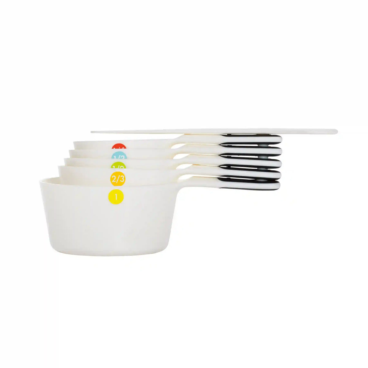 6 Piece Plastic Measuring Cups - Black